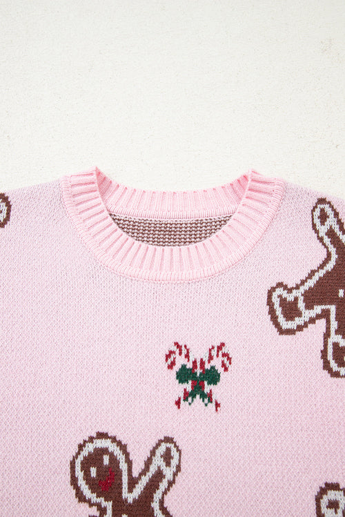 Christmas Ginger Bread Man Round Neck Sweater